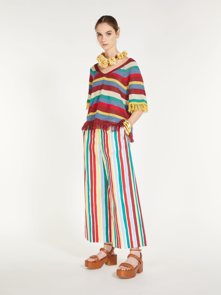 Trousers in printed cotton - BRIGHT YELLOW - Weekend Max Mara