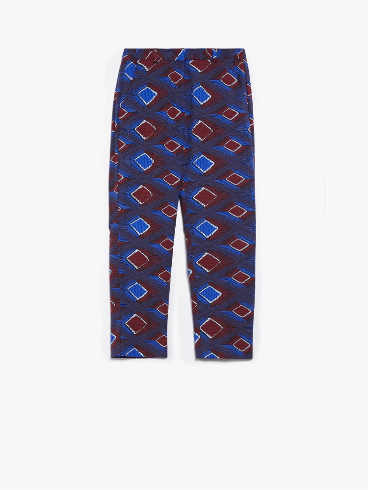 Trousers in printed cotton - CORNFLOWER BLUE - Weekend Max Mara