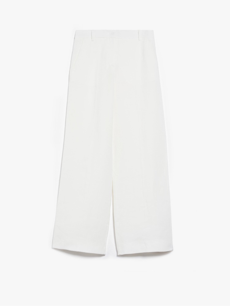 Trousers in linen canvas - WHITE - Weekend Max Mara