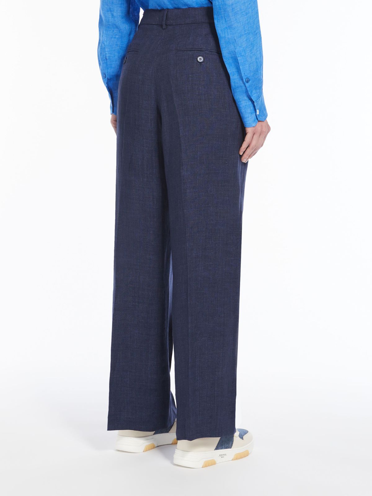 Pantaloni in tela di lino - BLU MARINO - Weekend Max Mara - 3