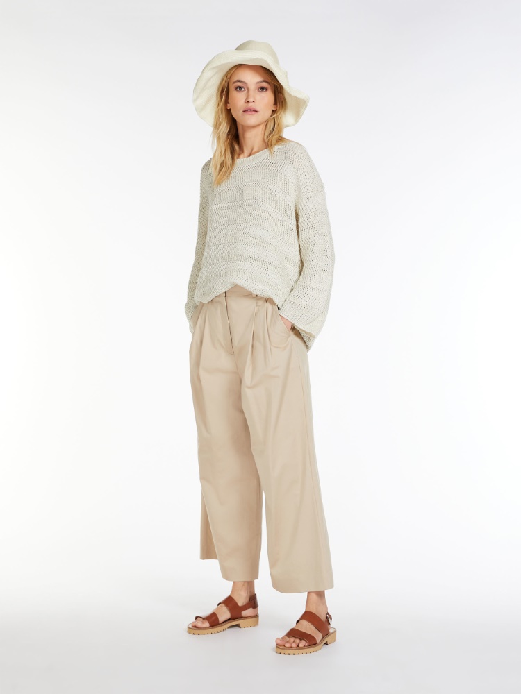 Trousers in cotton satin - SAND - Weekend Max Mara - 2