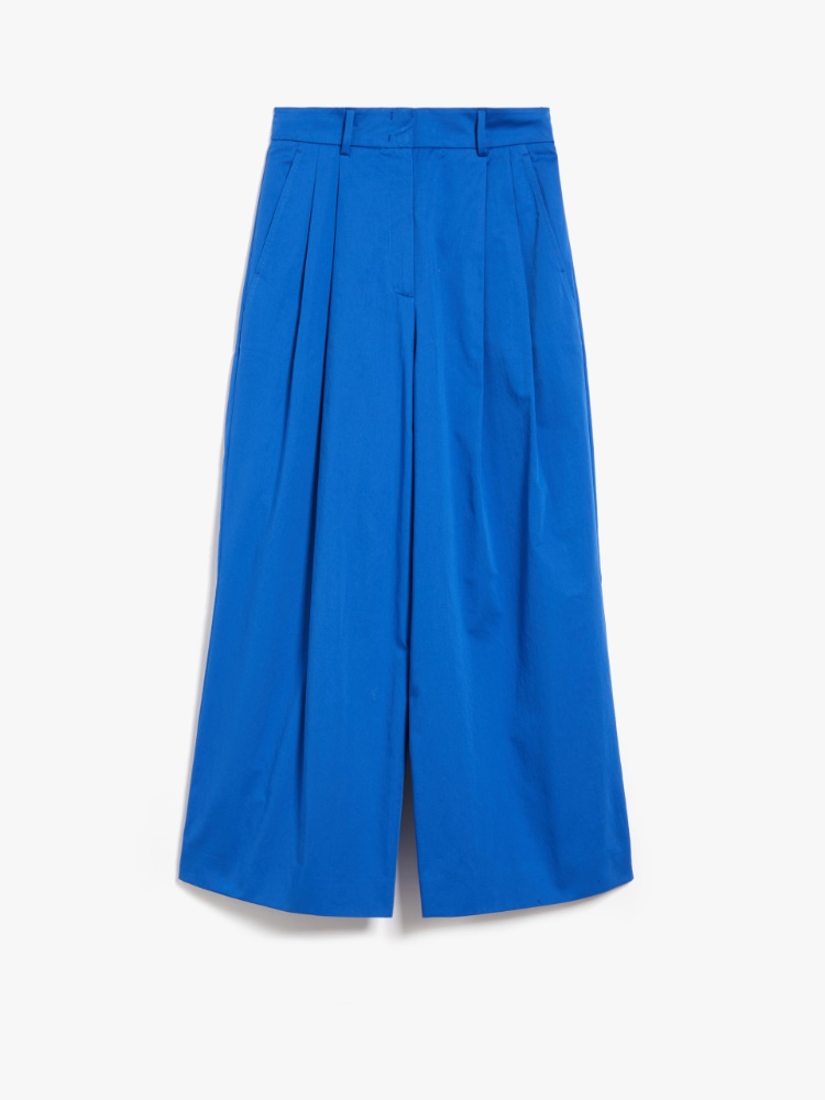 Trousers in cotton satin - CORNFLOWER BLUE - Weekend Max Mara - 2