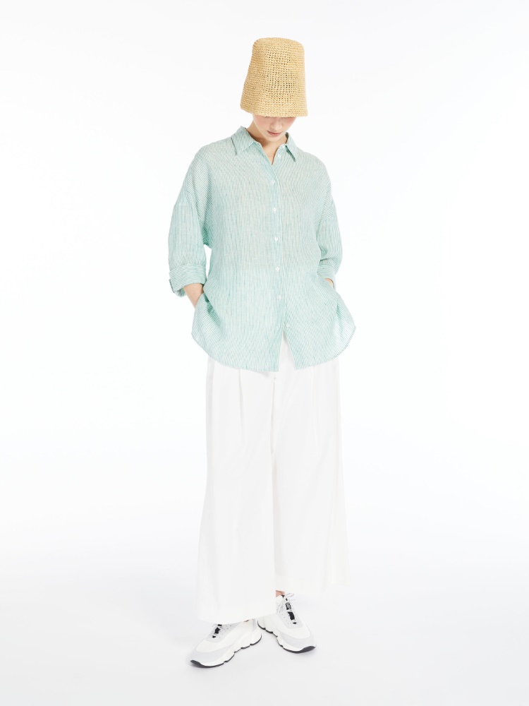 Trousers in cotton satin - WHITE - Weekend Max Mara