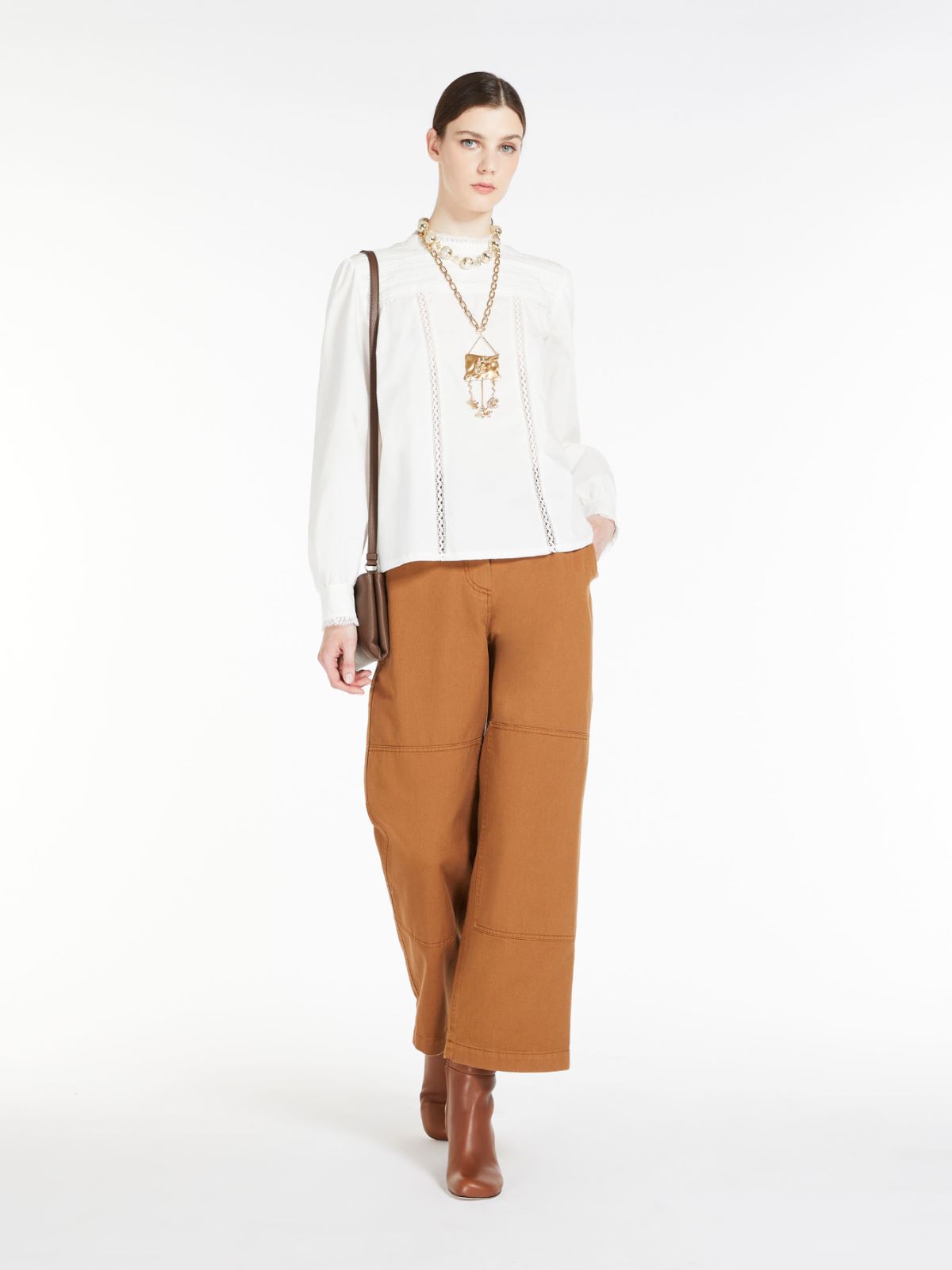 John Lewis ANYDAY Relaxed Fit Ripstop Stretch Cotton Ankle Trousers Khaki  at John Lewis  Partners