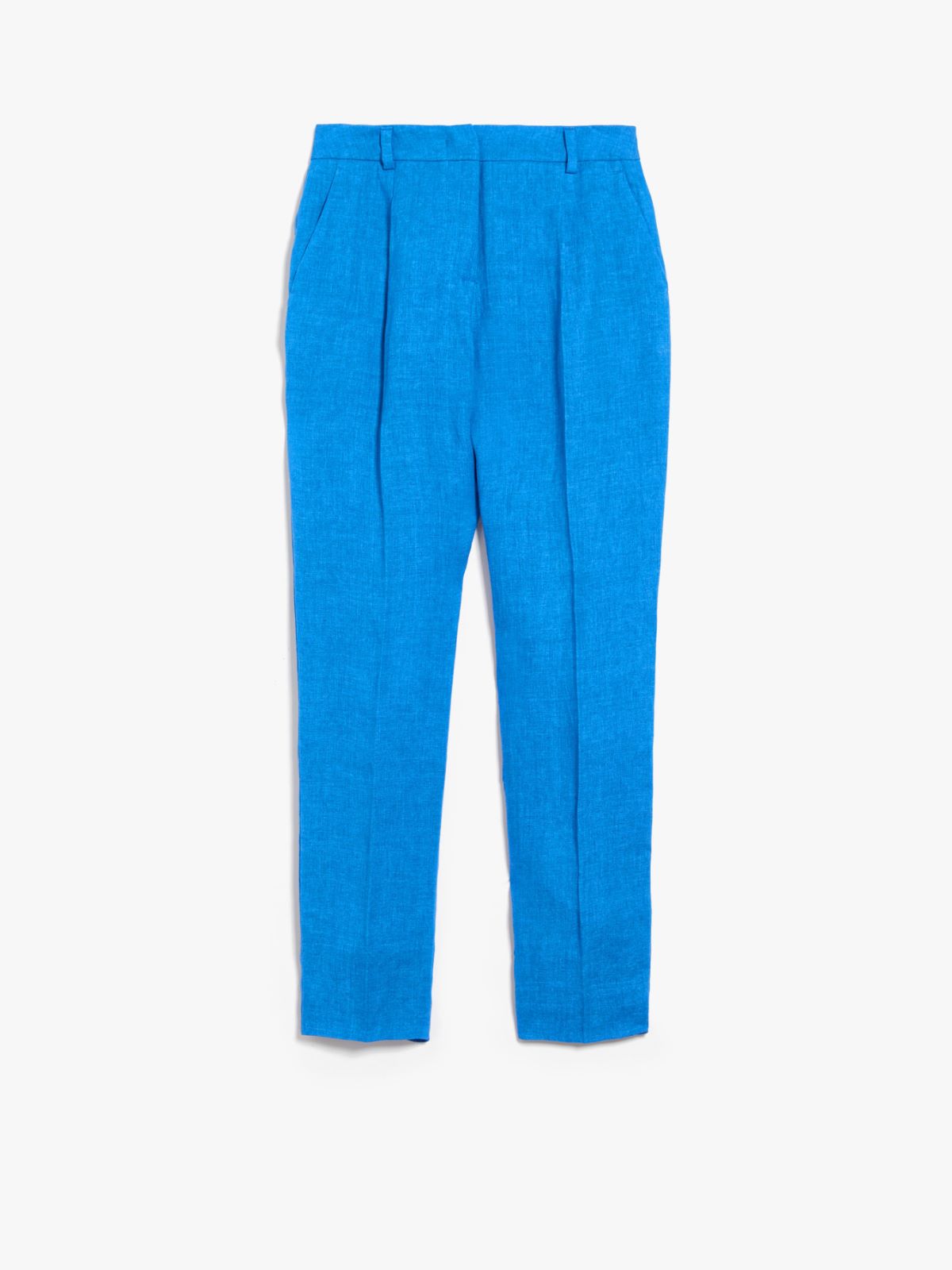 Trousers in linen canvas - CORNFLOWER BLUE - Weekend Max Mara - 5
