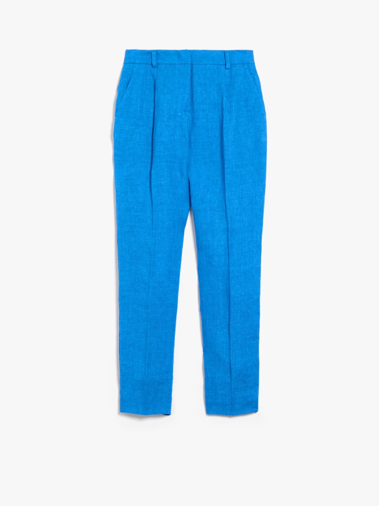Trousers in linen canvas - CORNFLOWER BLUE - Weekend Max Mara - 2
