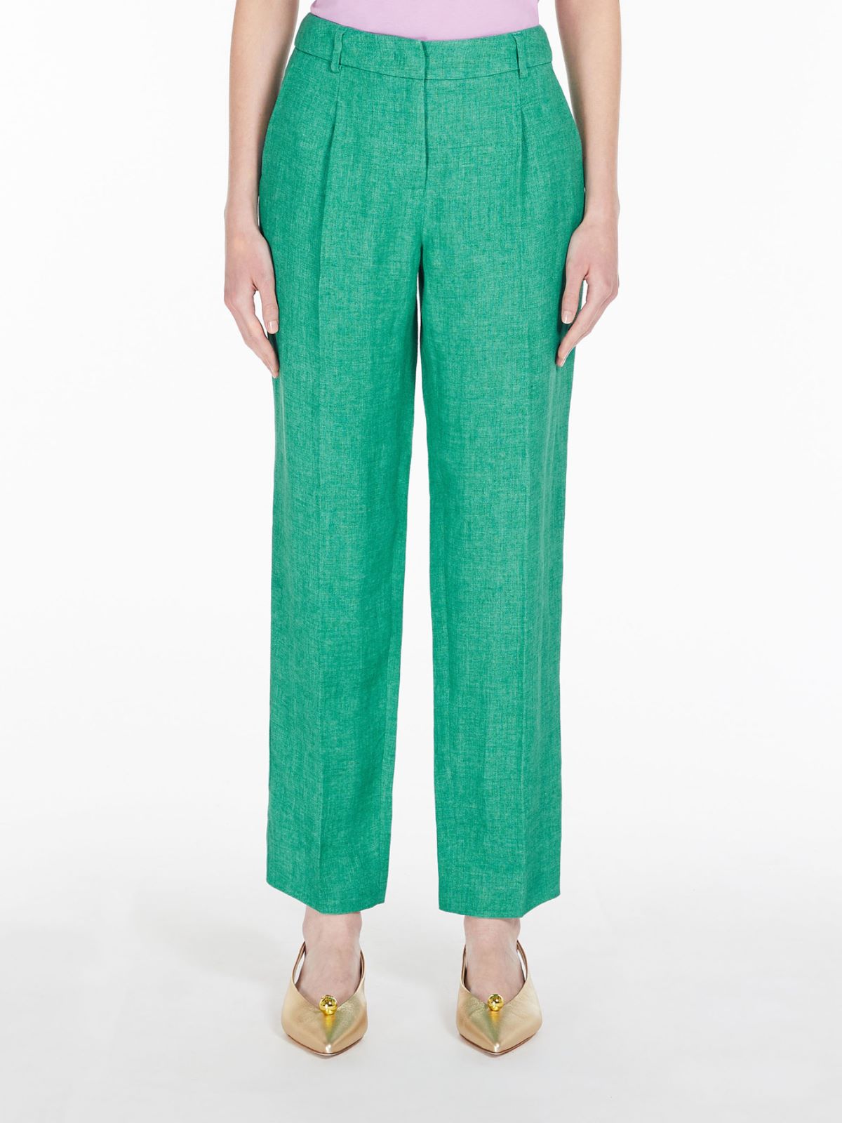 Trousers in linen canvas - GREEN - Weekend Max Mara - 2