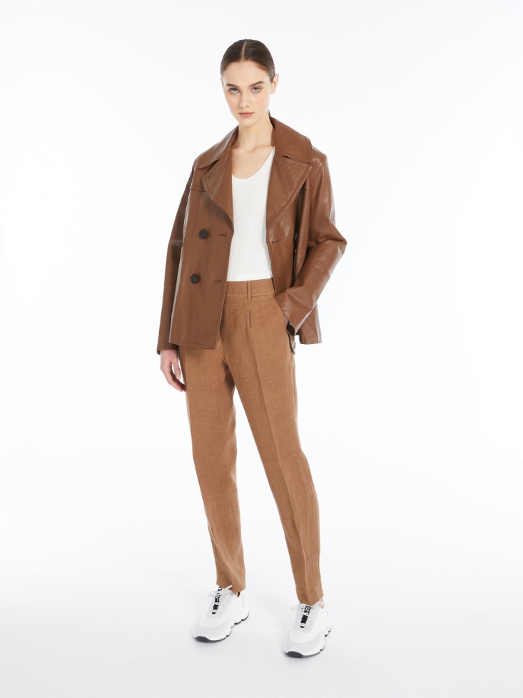 Trousers in linen canvas - EARTH - Weekend Max Mara - 2