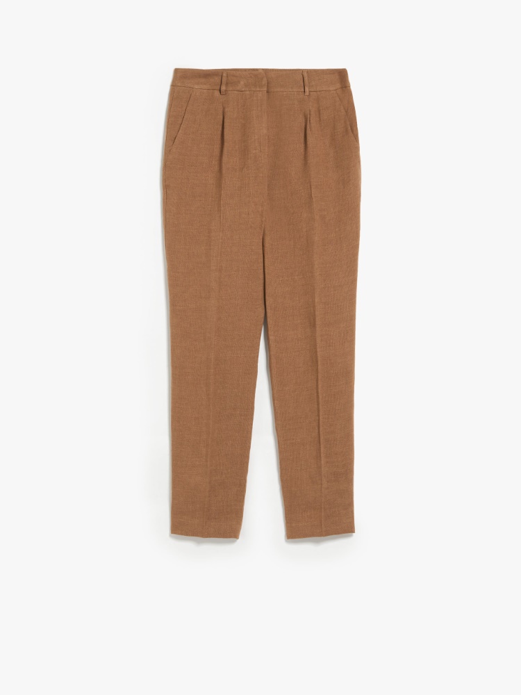 Trousers in linen canvas - EARTH - Weekend Max Mara