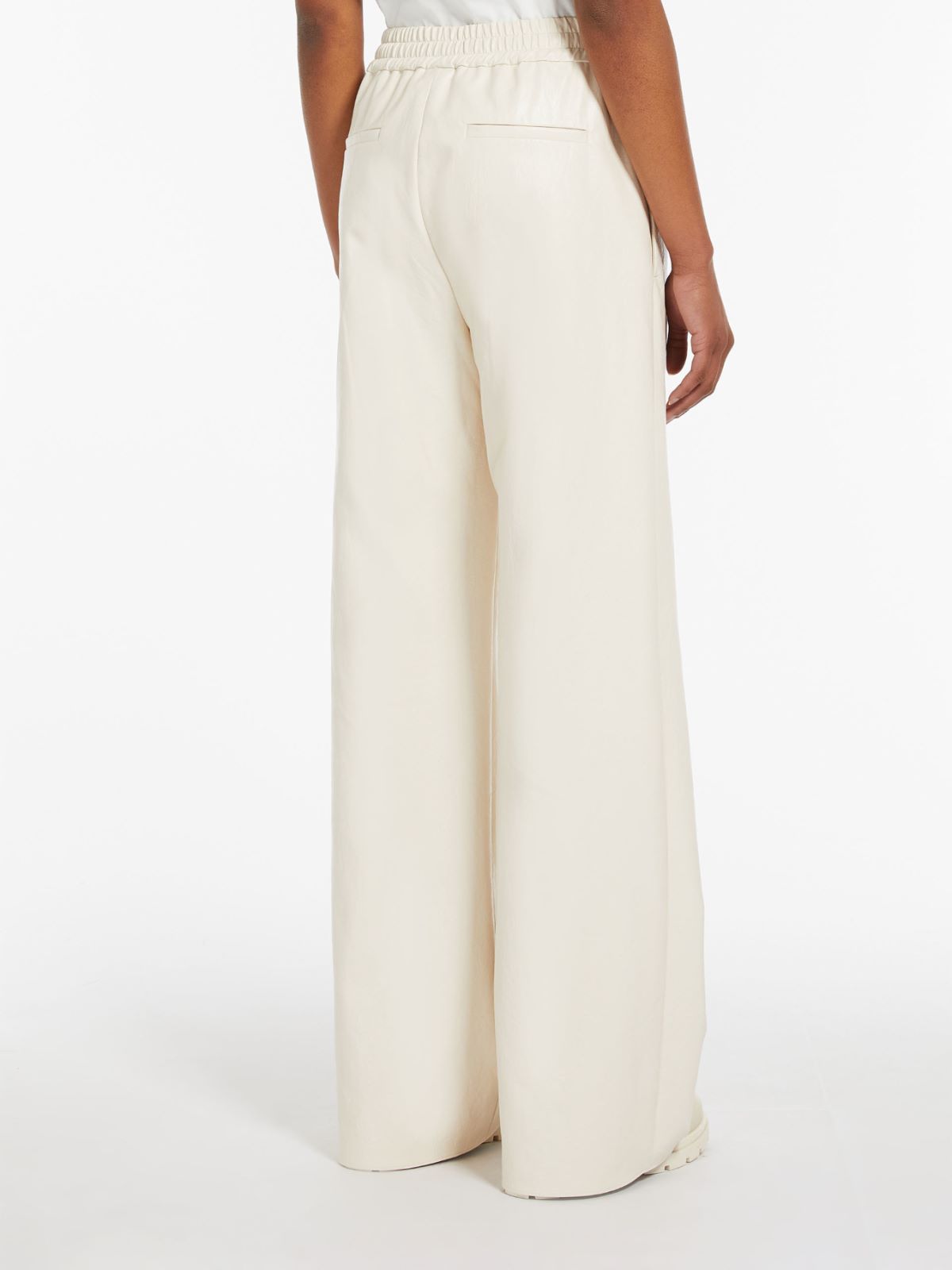 Coated fabric palazzo trousers, ivory | Weekend Max Mara