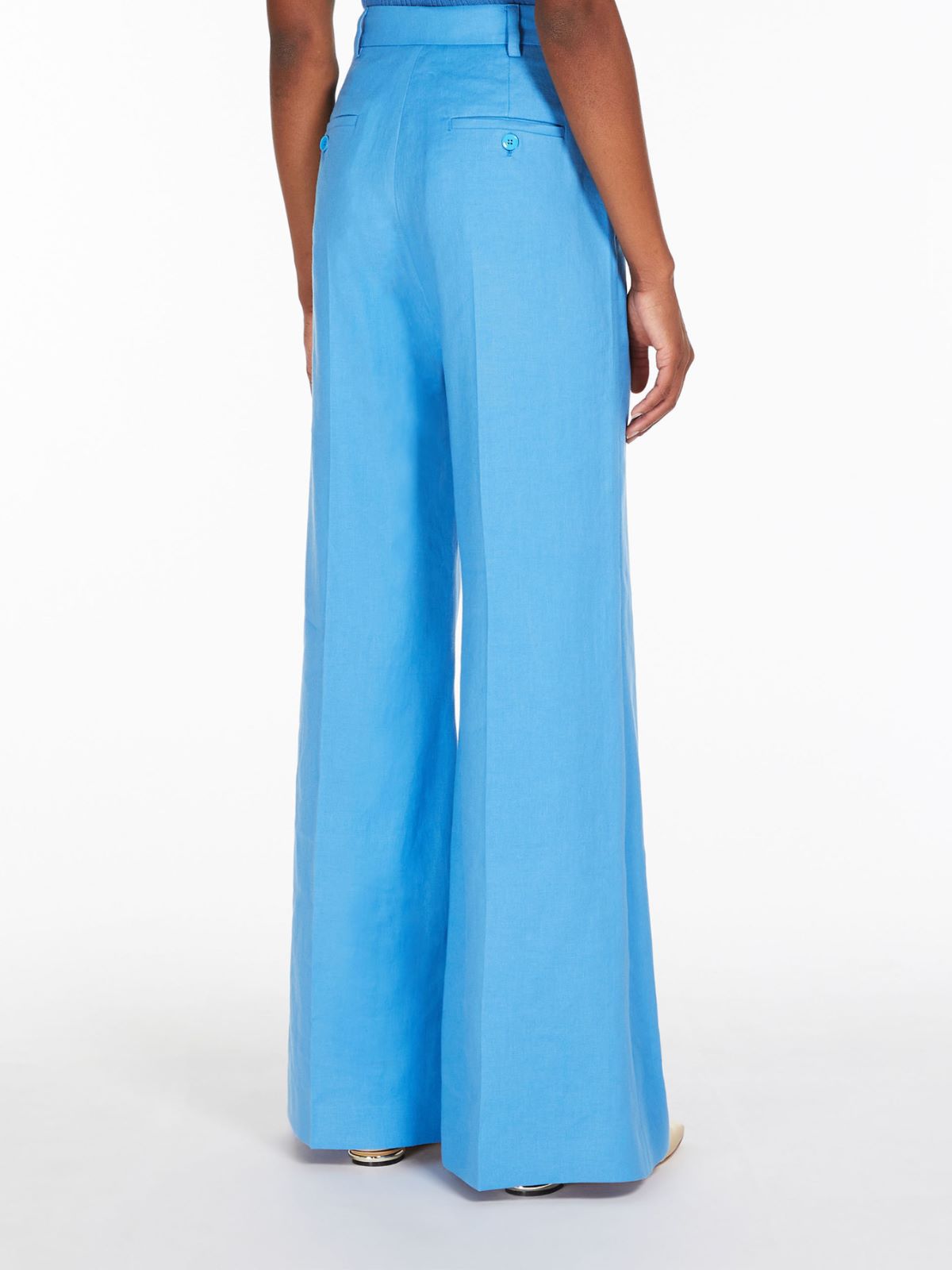 Linen and cotton trousers - LIGHT BLUE - Weekend Max Mara - 3