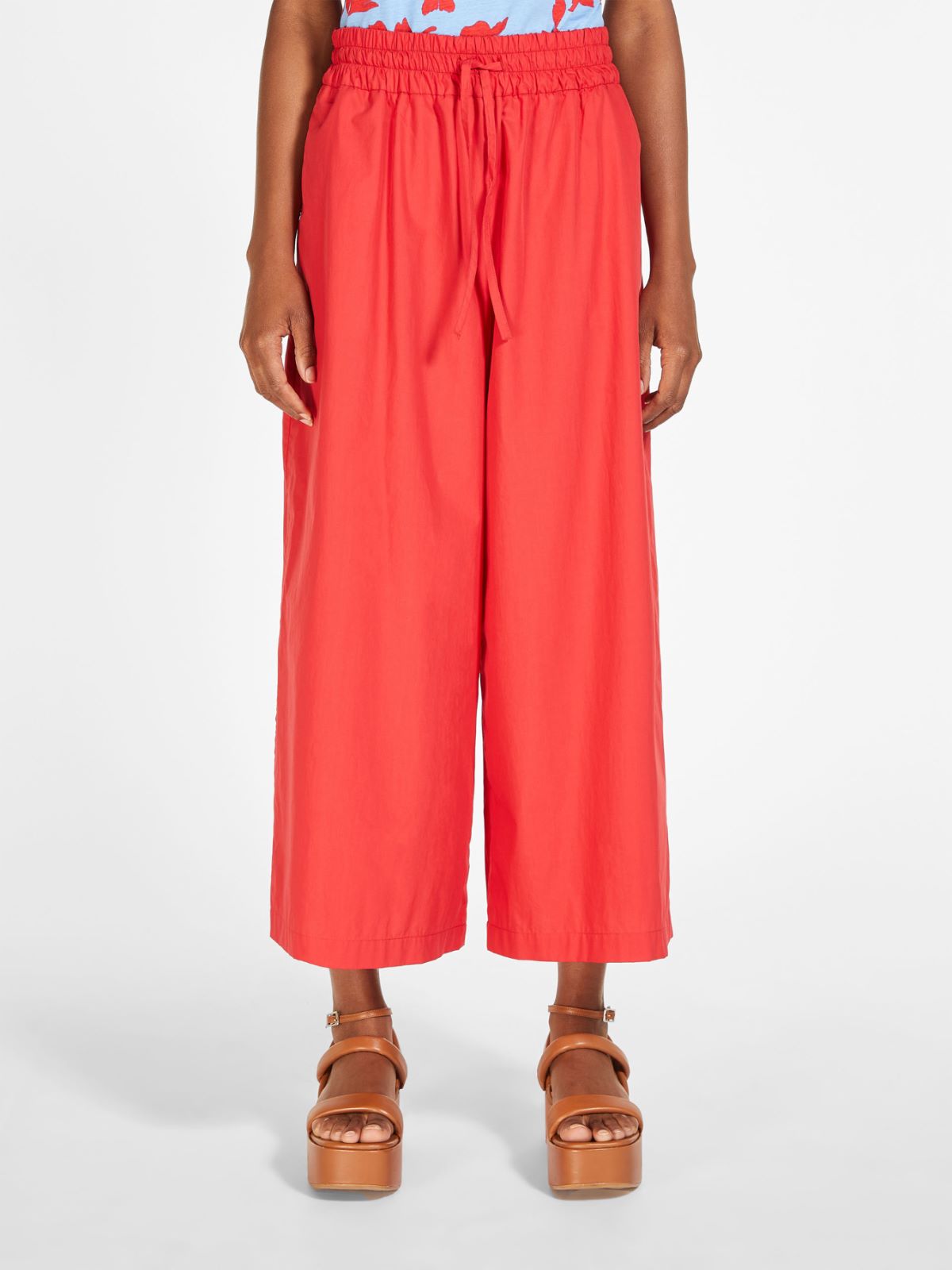 Trousers in cotton poplin - RED - Weekend Max Mara - 2