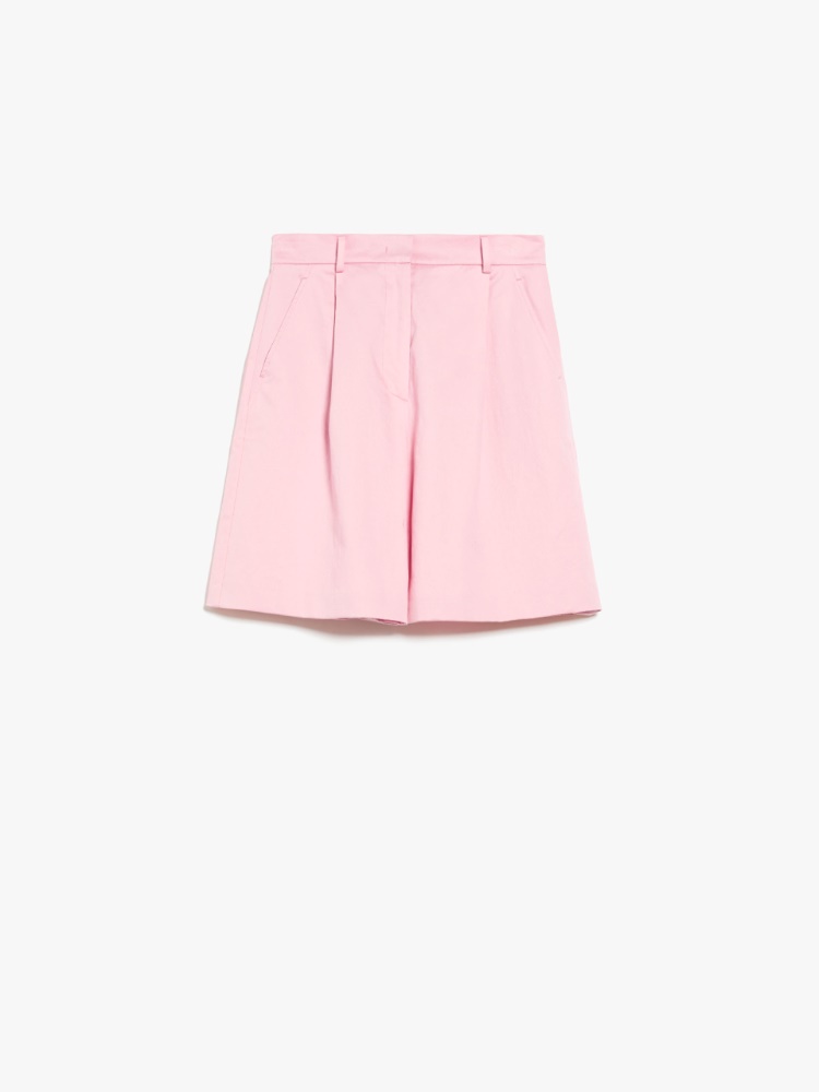 Cotton and linen Bermuda shorts - PINK - Weekend Max Mara