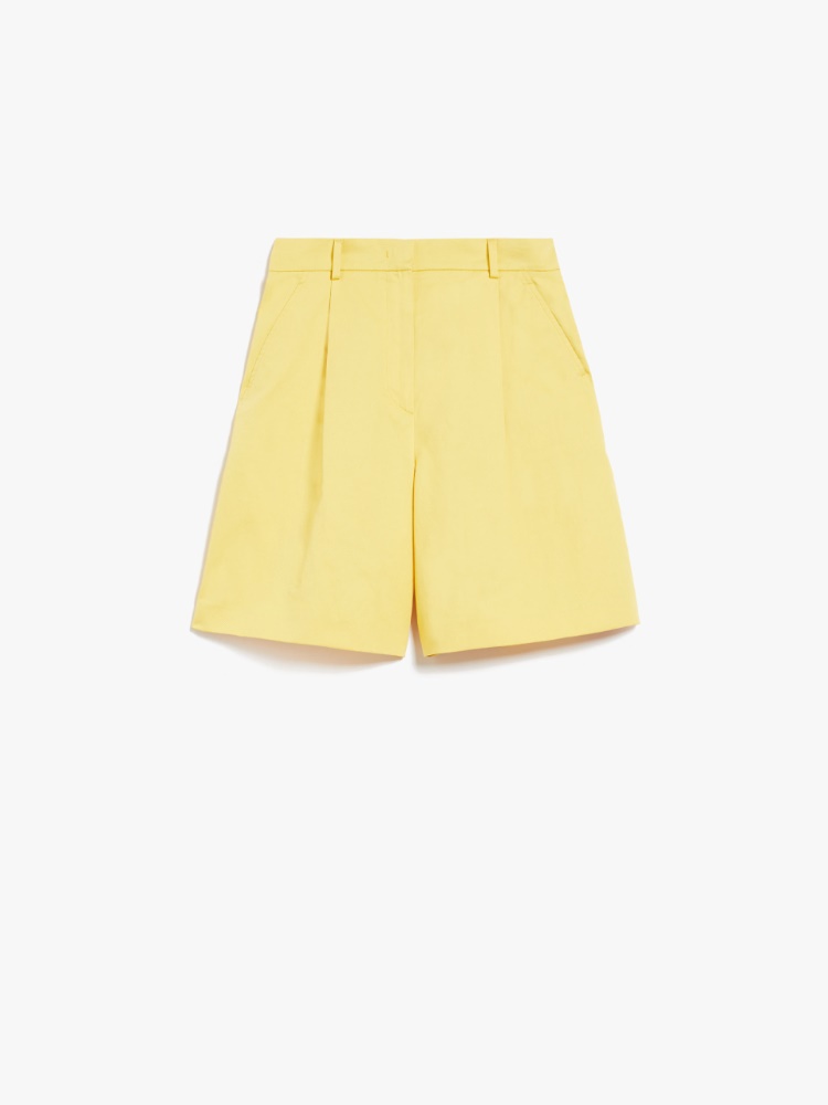 Cotton and linen Bermuda shorts - BRIGHT YELLOW - Weekend Max Mara