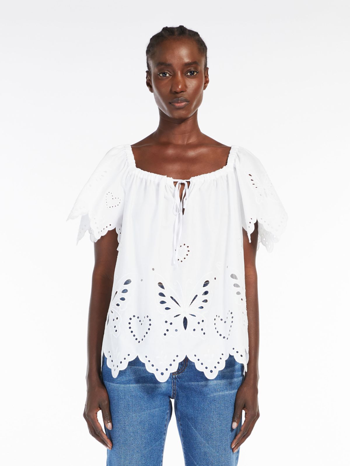 Cotton broderie anglaise top - WHITE - Weekend Max Mara - 2