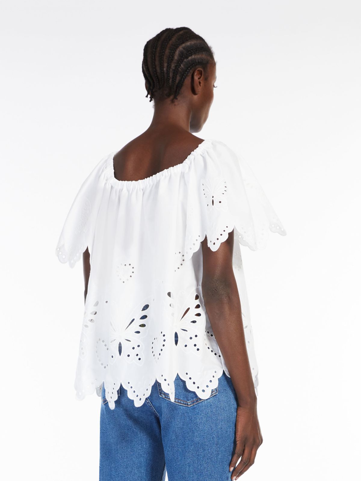 Cotton broderie anglaise top - WHITE - Weekend Max Mara - 3
