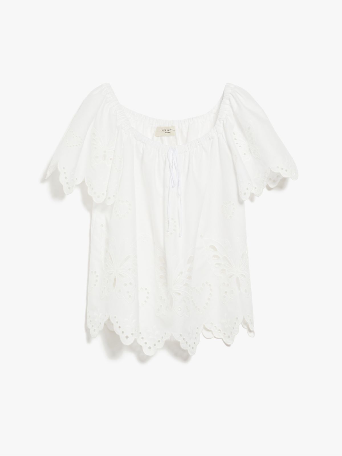 Cotton broderie anglaise top - WHITE - Weekend Max Mara - 6