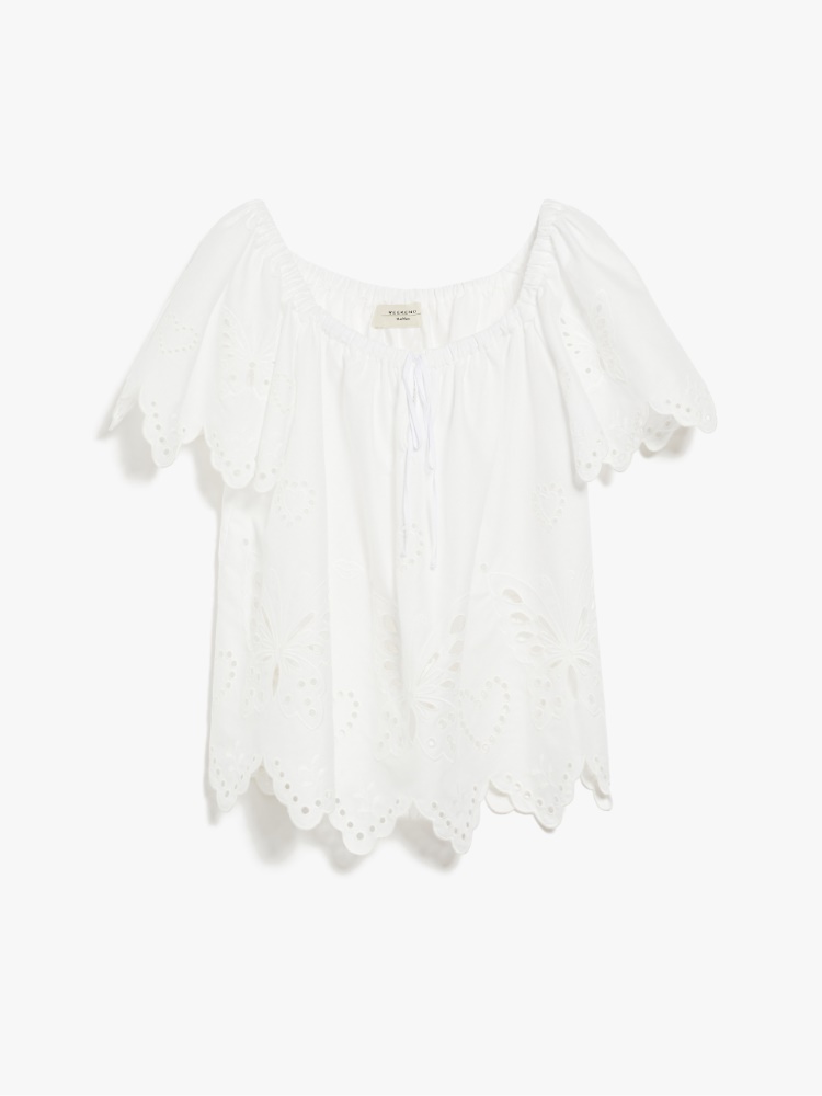 Cotton broderie anglaise top - WHITE - Weekend Max Mara
