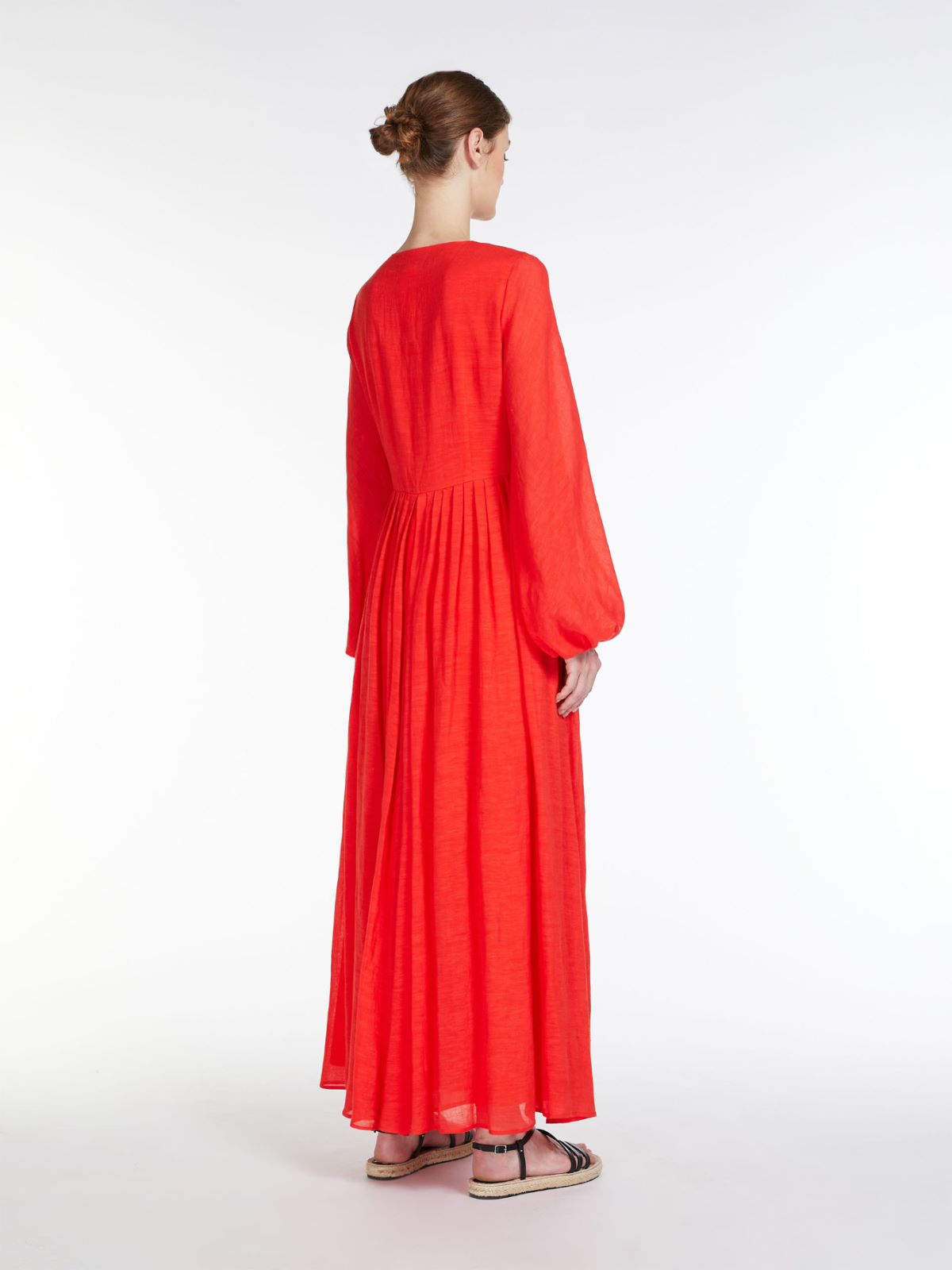 Viscose and linen dress - RED - Weekend Max Mara - 3