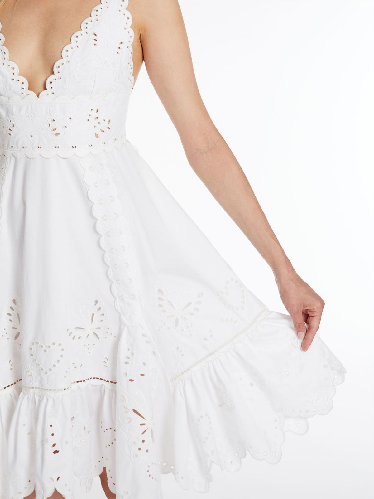 Cotton broderie anglaise dress - WHITE - Weekend Max Mara - 4
