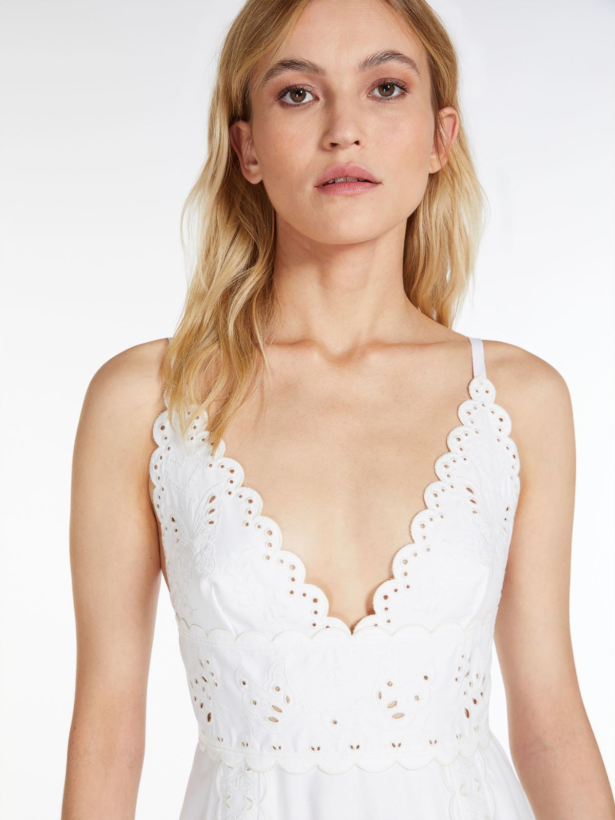 Cotton broderie anglaise dress - WHITE - Weekend Max Mara - 5