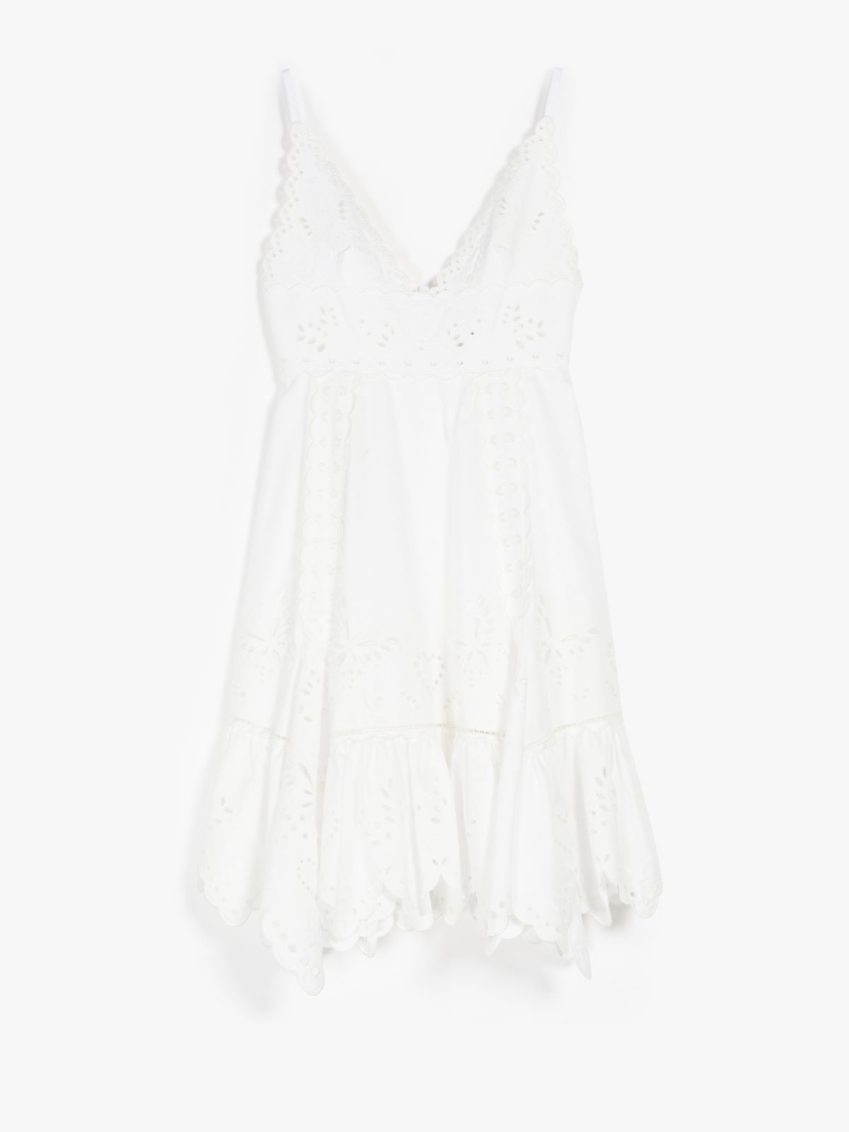 Cotton broderie anglaise dress - WHITE - Weekend Max Mara - 7