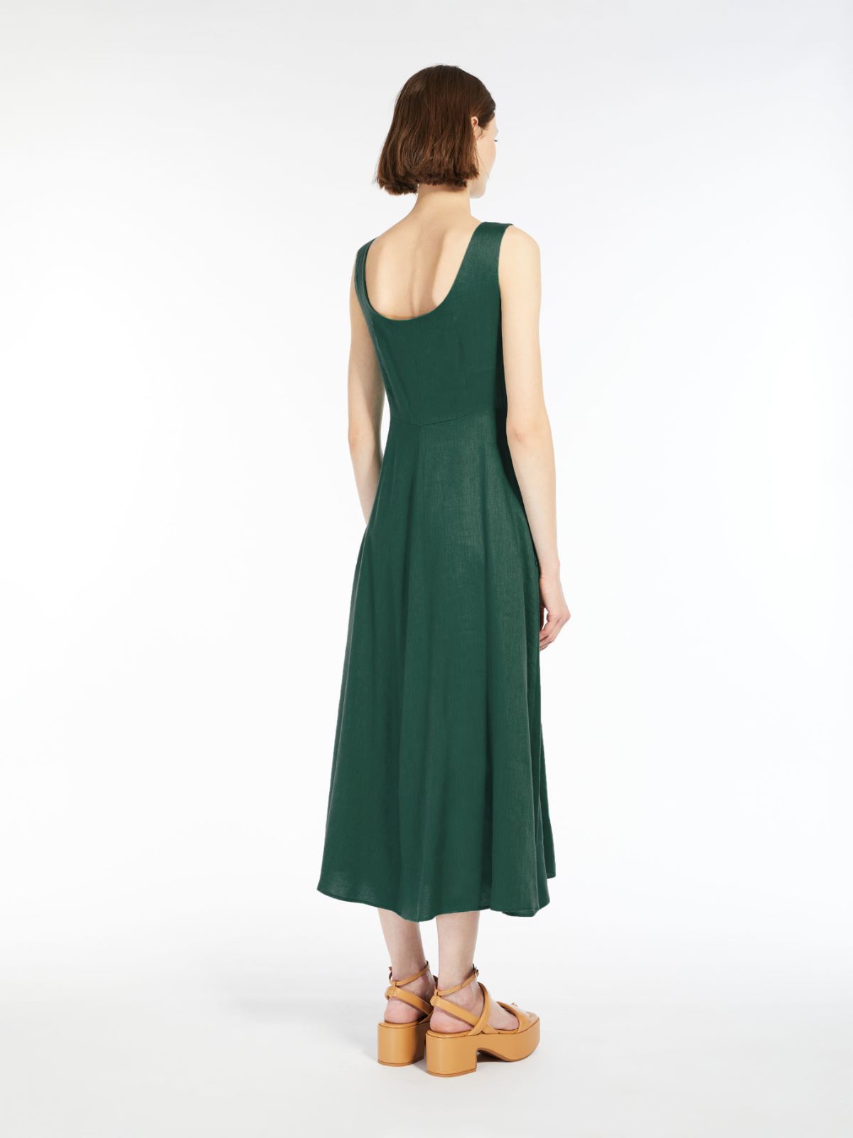 Linen and viscose dress - GREEN - Weekend Max Mara - 3