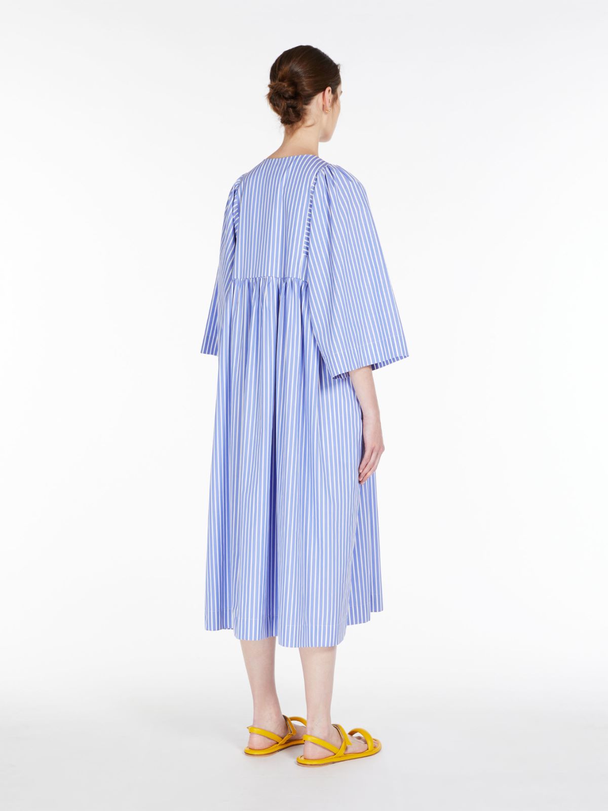 Dress in organic cotton poplin - CORNFLOWER BLUE - Weekend Max Mara - 3