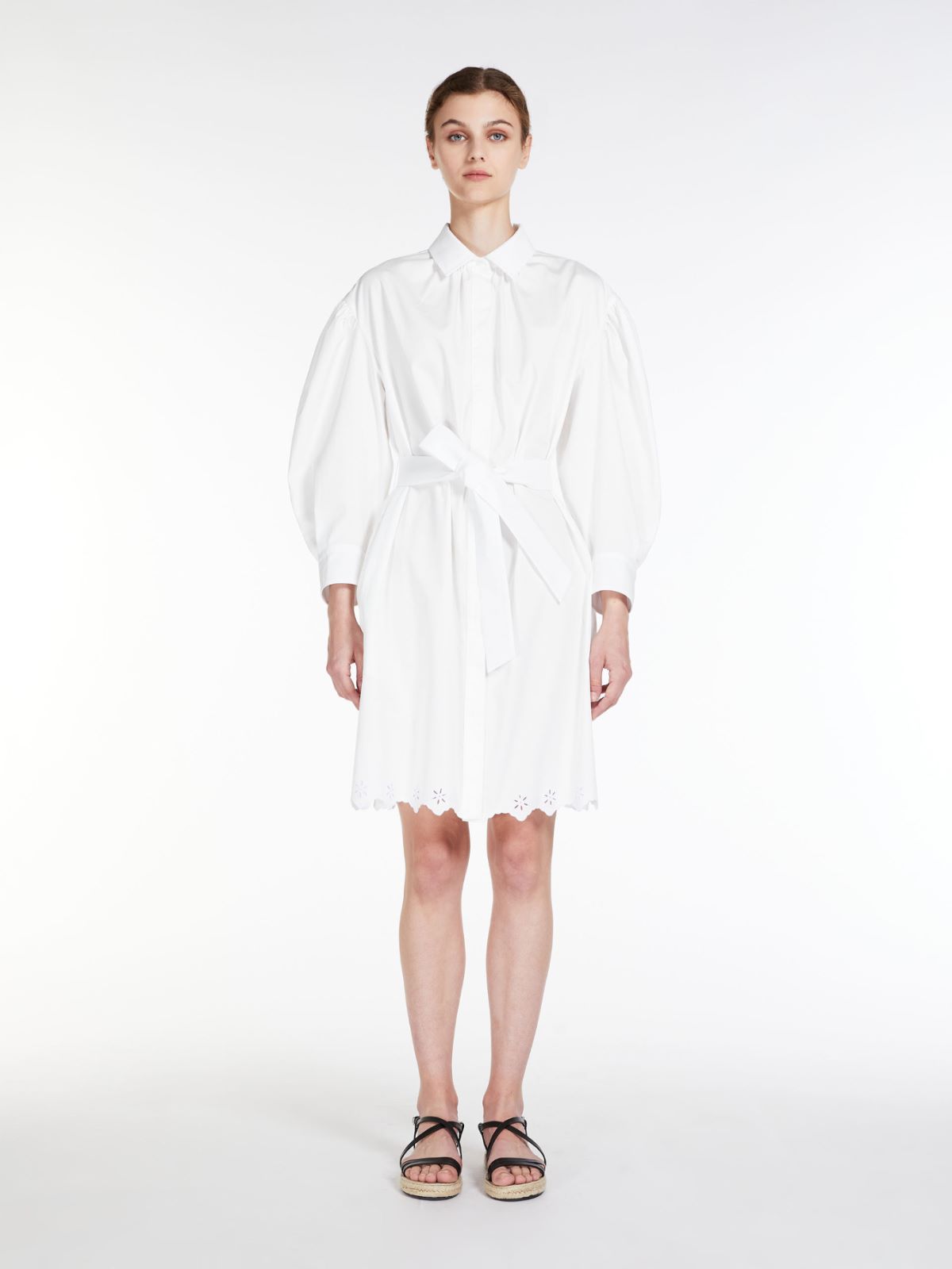 Linen and cotton dress - WHITE - Weekend Max Mara - 2
