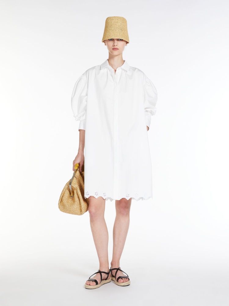Linen and cotton dress - WHITE - Weekend Max Mara