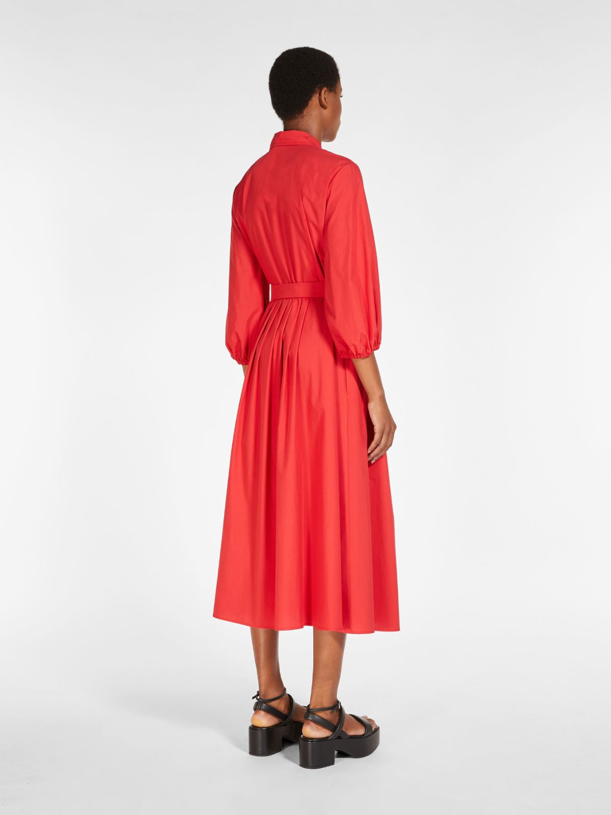 Dress in cotton poplin  - RED - Weekend Max Mara - 3