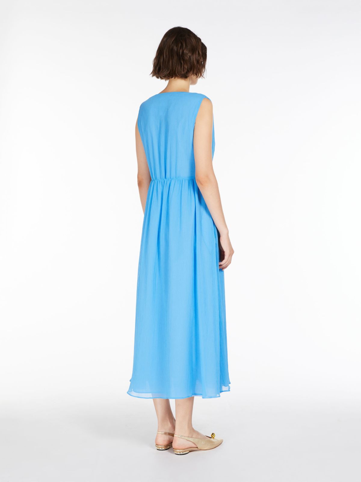 Cotton crêpe dress - LIGHT BLUE - Weekend Max Mara - 3