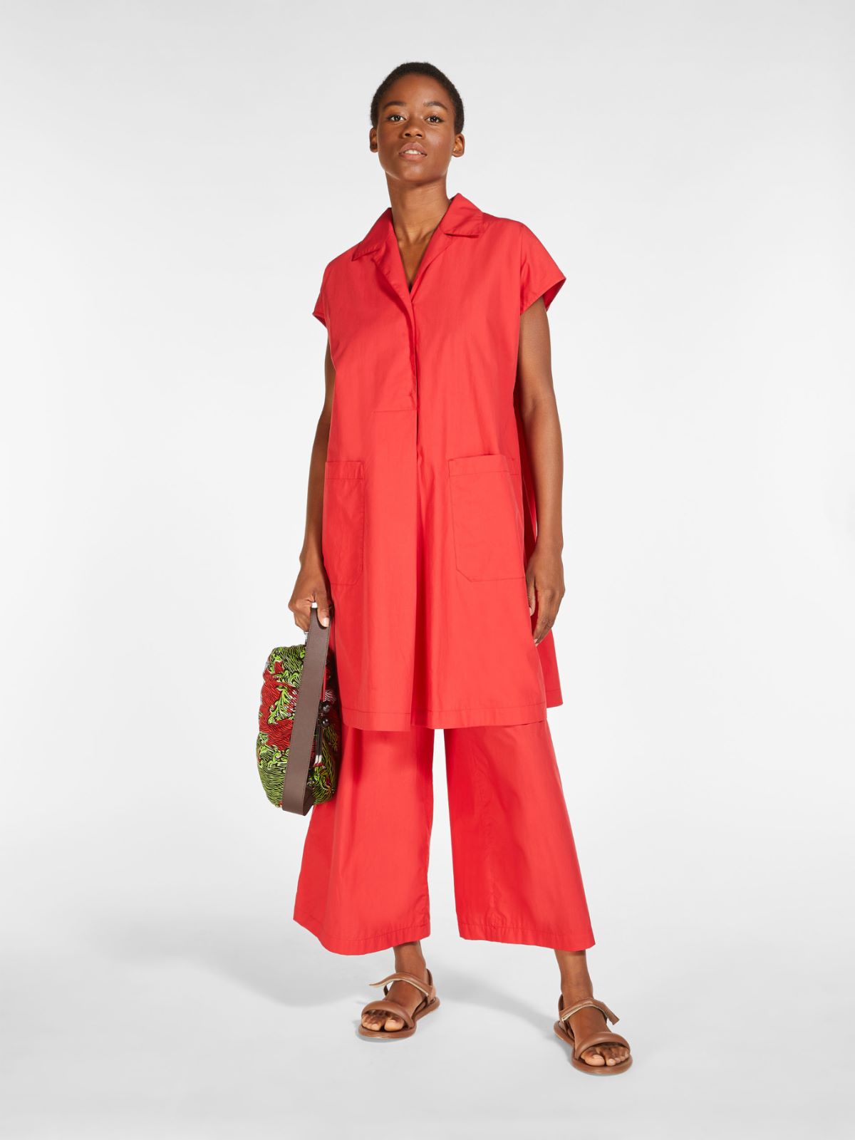 Dress in cotton poplin  - RED - Weekend Max Mara