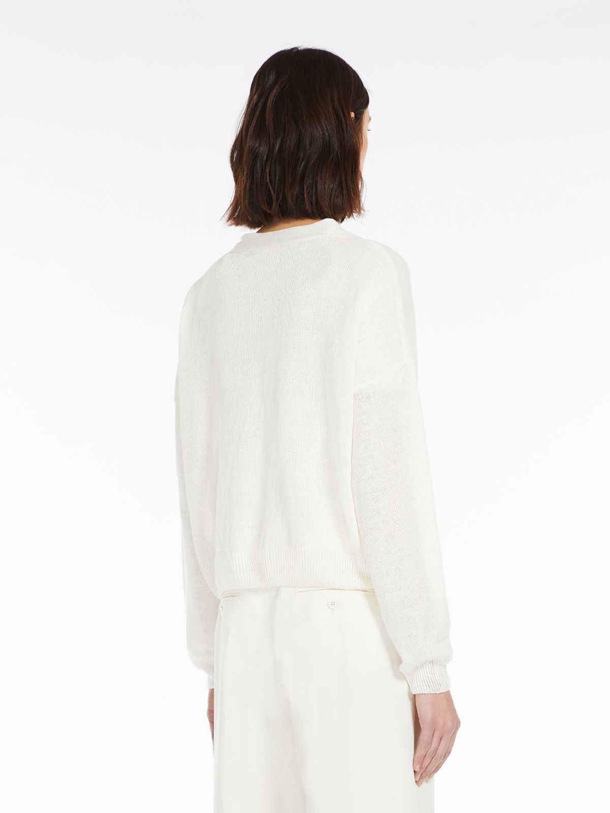 Linen knit cardigan - WHITE - Weekend Max Mara - 3