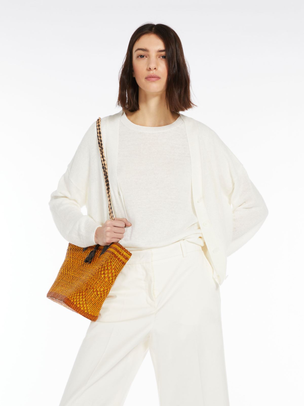 Linen knit cardigan - WHITE - Weekend Max Mara - 4