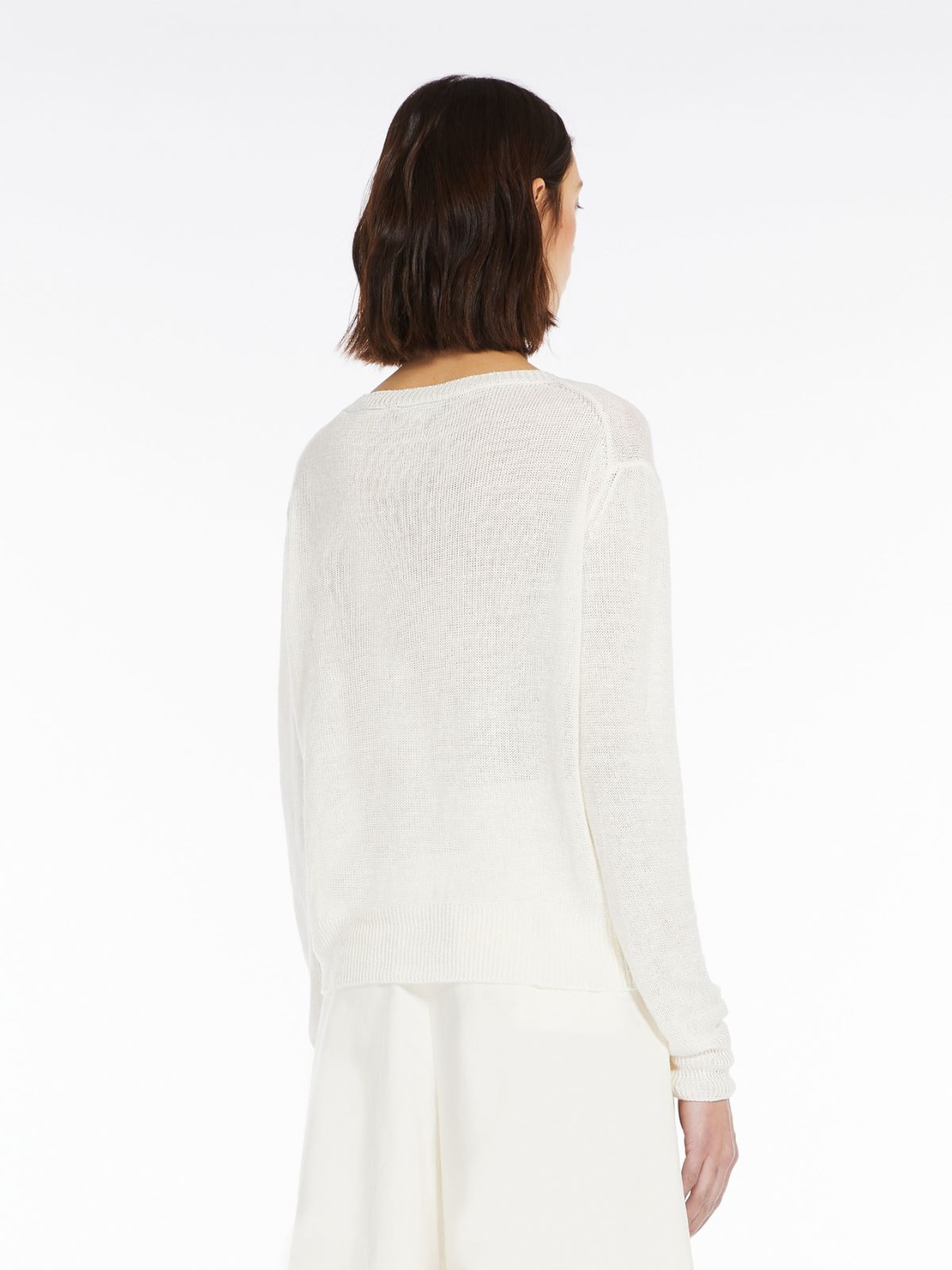 Linen knit jumper - WHITE - Weekend Max Mara - 3