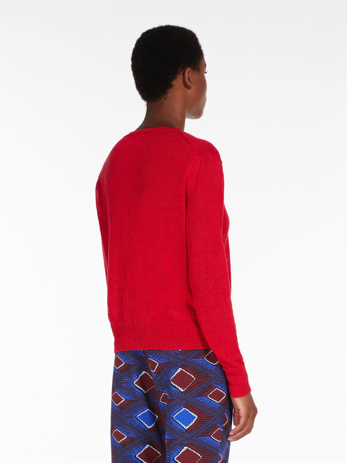 Linen knit jumper - RED - Weekend Max Mara - 3