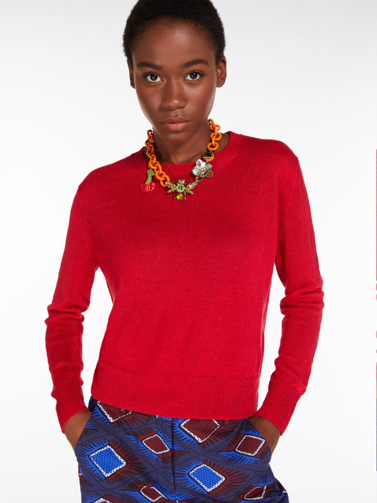 Linen knit jumper - RED - Weekend Max Mara