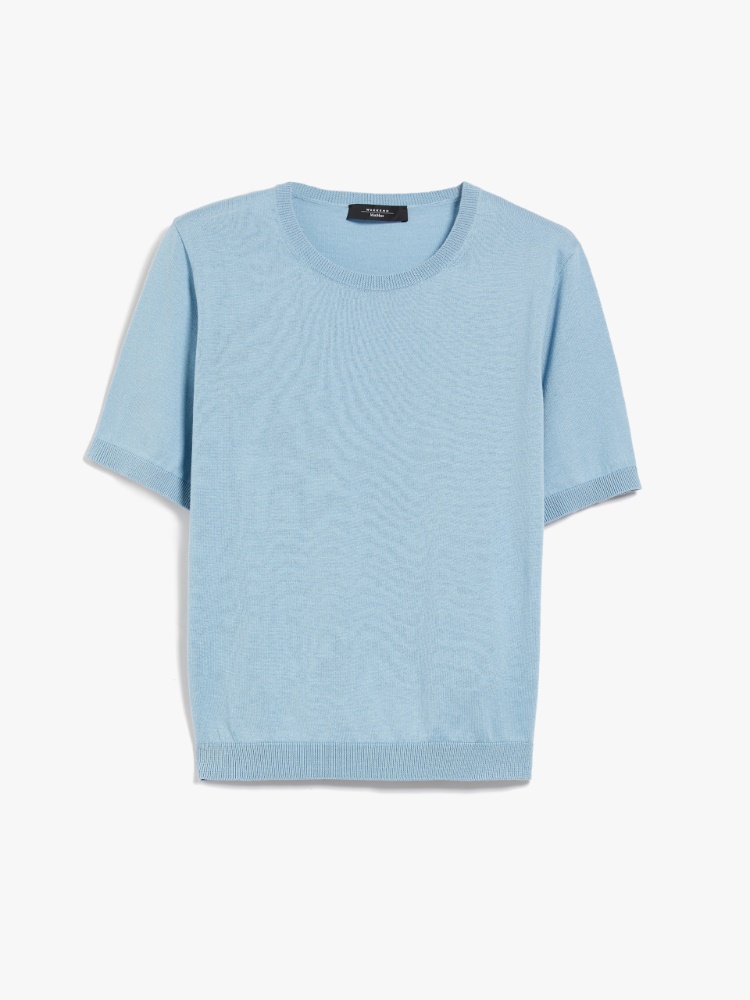 Silk-blend T-shirt - LIGHT BLUE - Weekend Max Mara