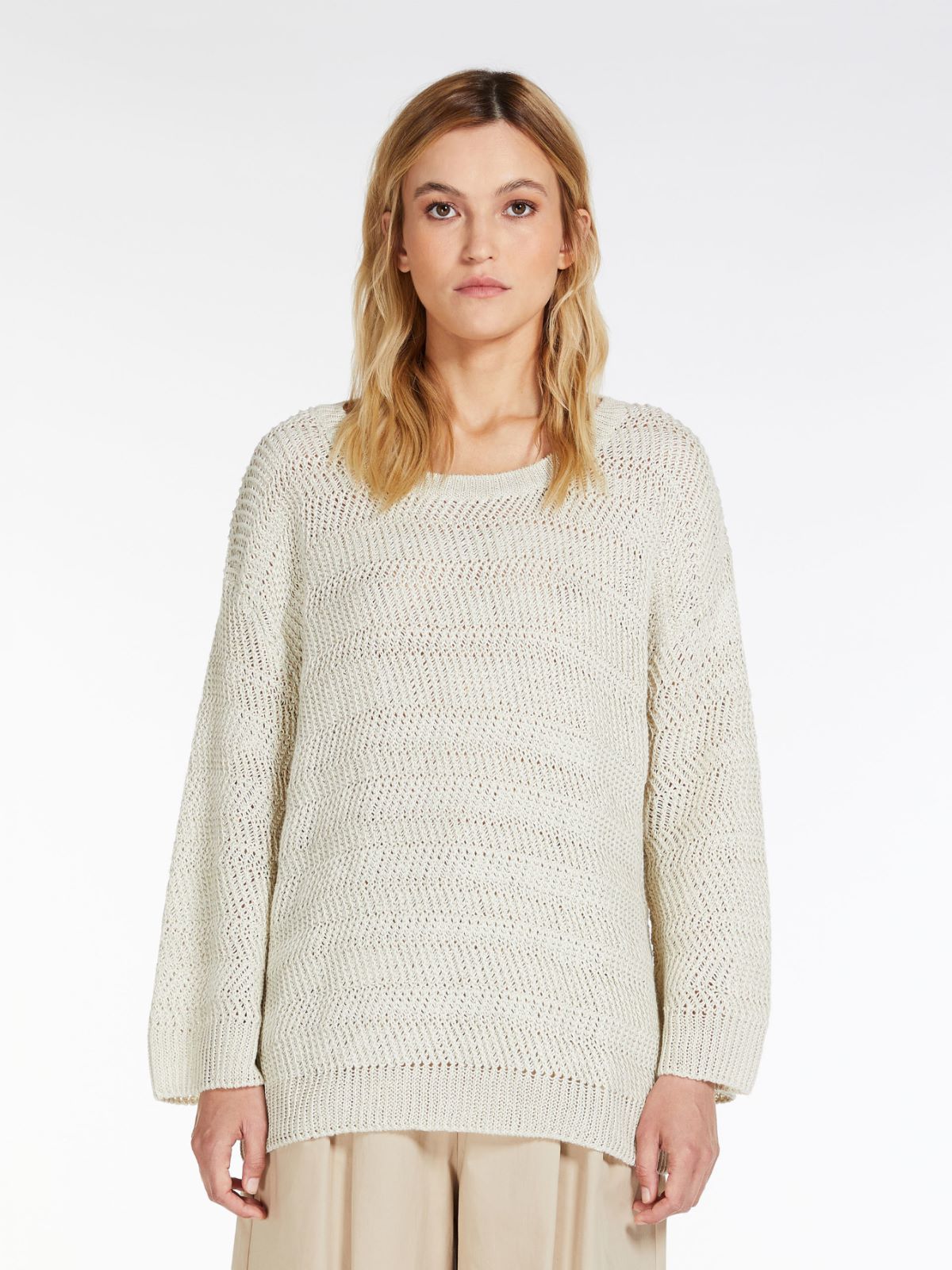 Linen crochet-knit jumper - IVORY - Weekend Max Mara - 2