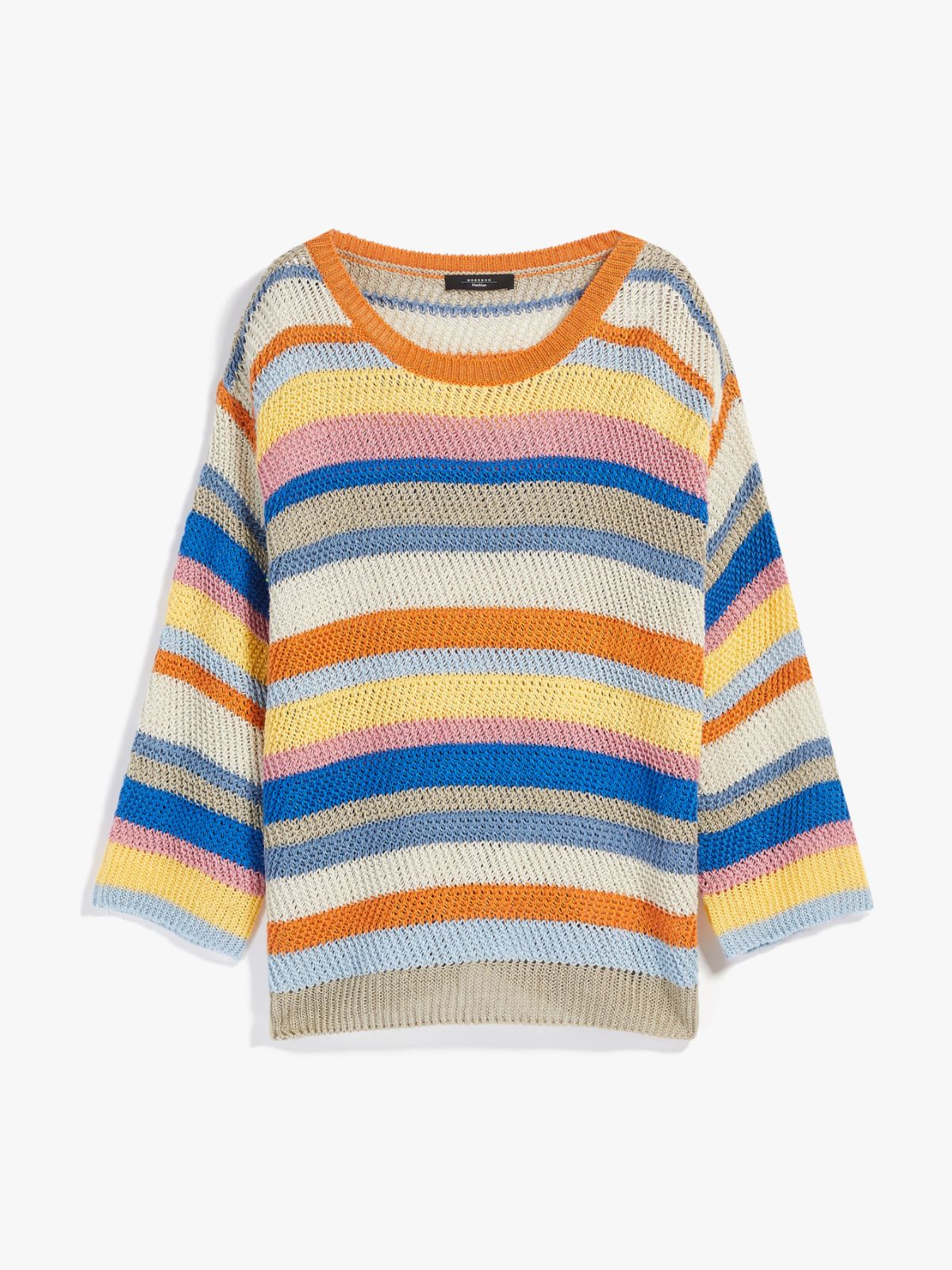 Linen crochet-knit jumper - LIGHT BLUE - Weekend Max Mara - 6