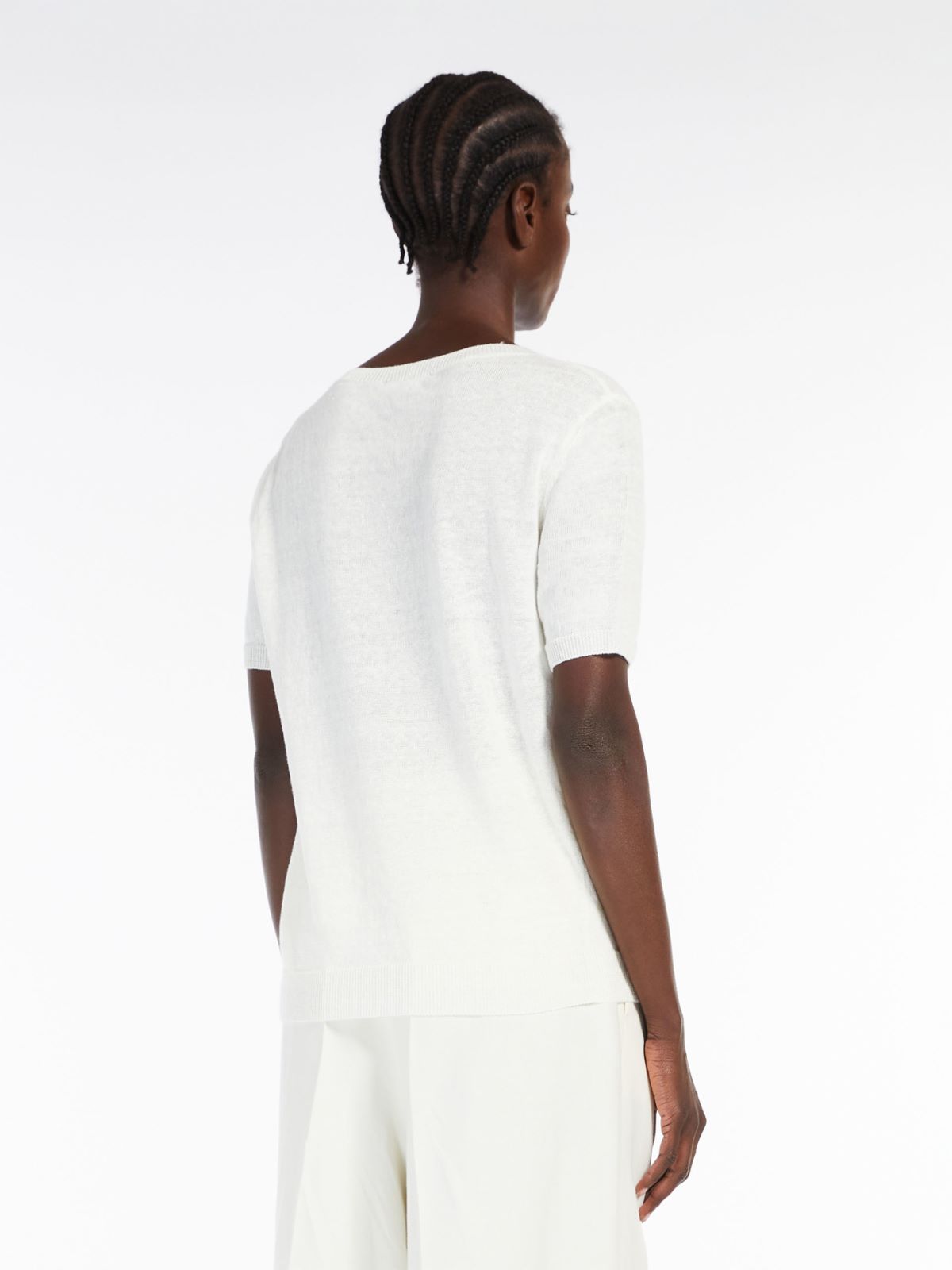 Linen knit T-shirt - WHITE - Weekend Max Mara - 3