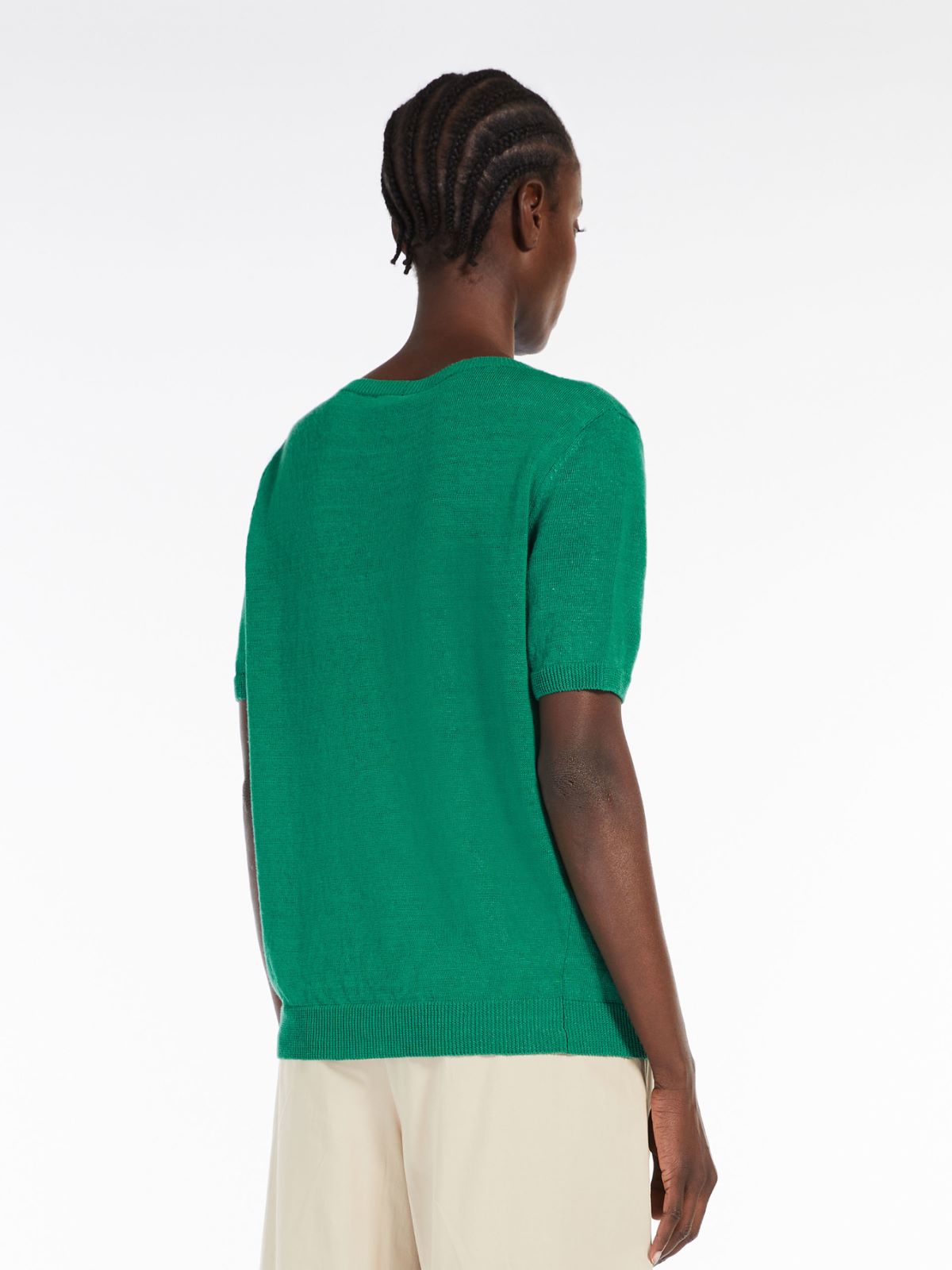 Linen knit T-shirt - GREEN - Weekend Max Mara - 3
