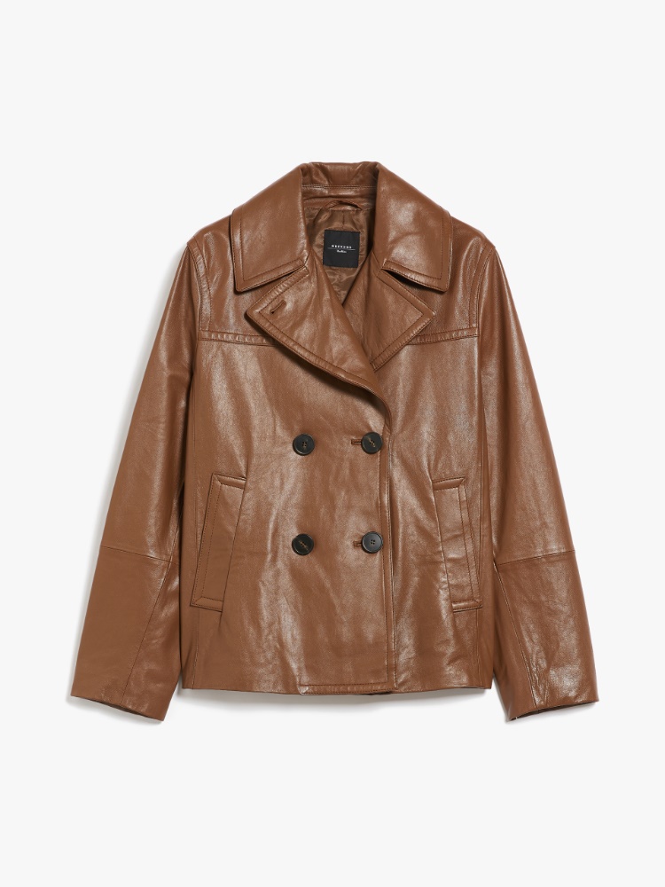 Leather jacket - TOBACCO - Weekend Max Mara