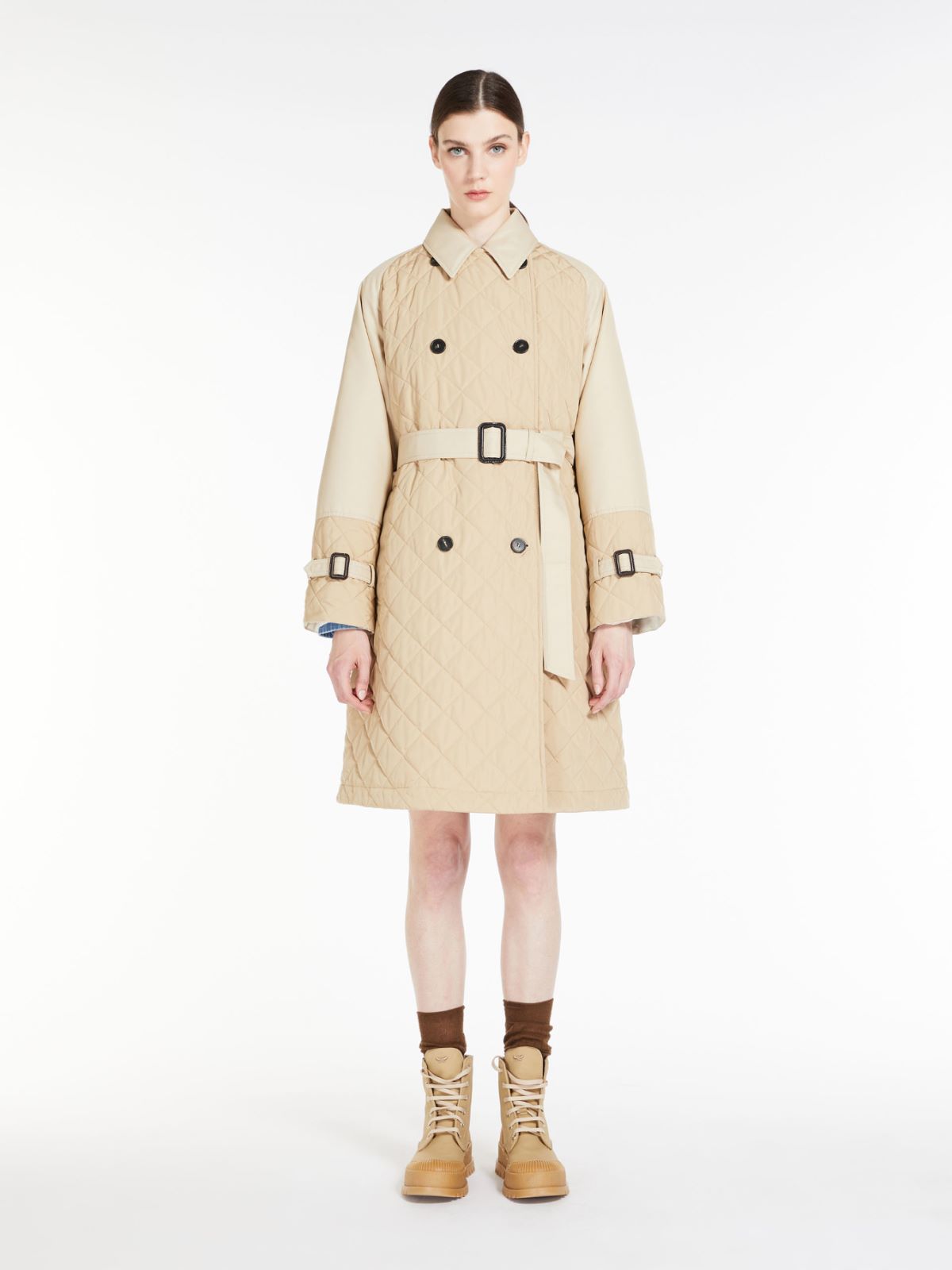 Water-resistant fabric trench coat, beige | Weekend Max Mara