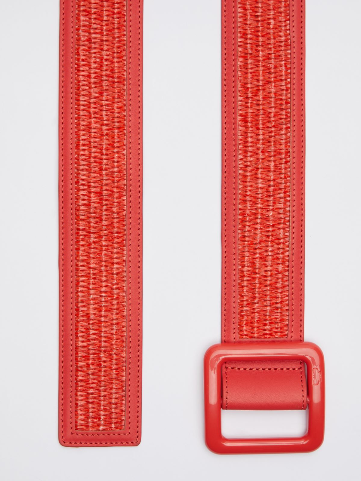 Cotton and leather belt - RED - Weekend Max Mara - 2