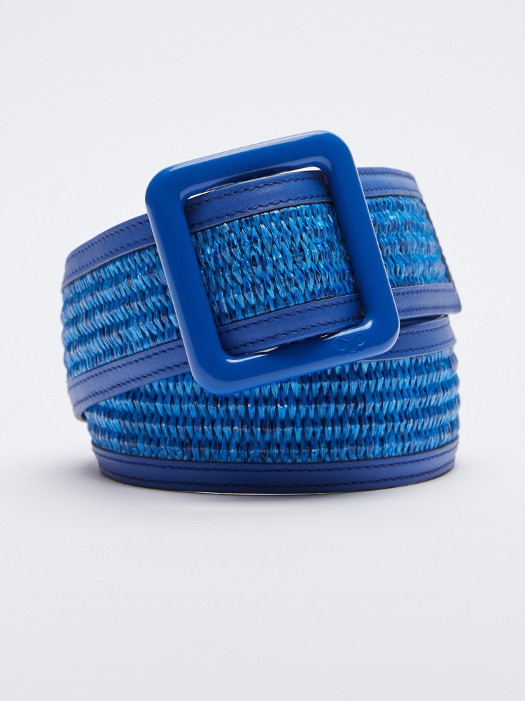 Cotton and leather belt - CORNFLOWER BLUE - Weekend Max Mara
