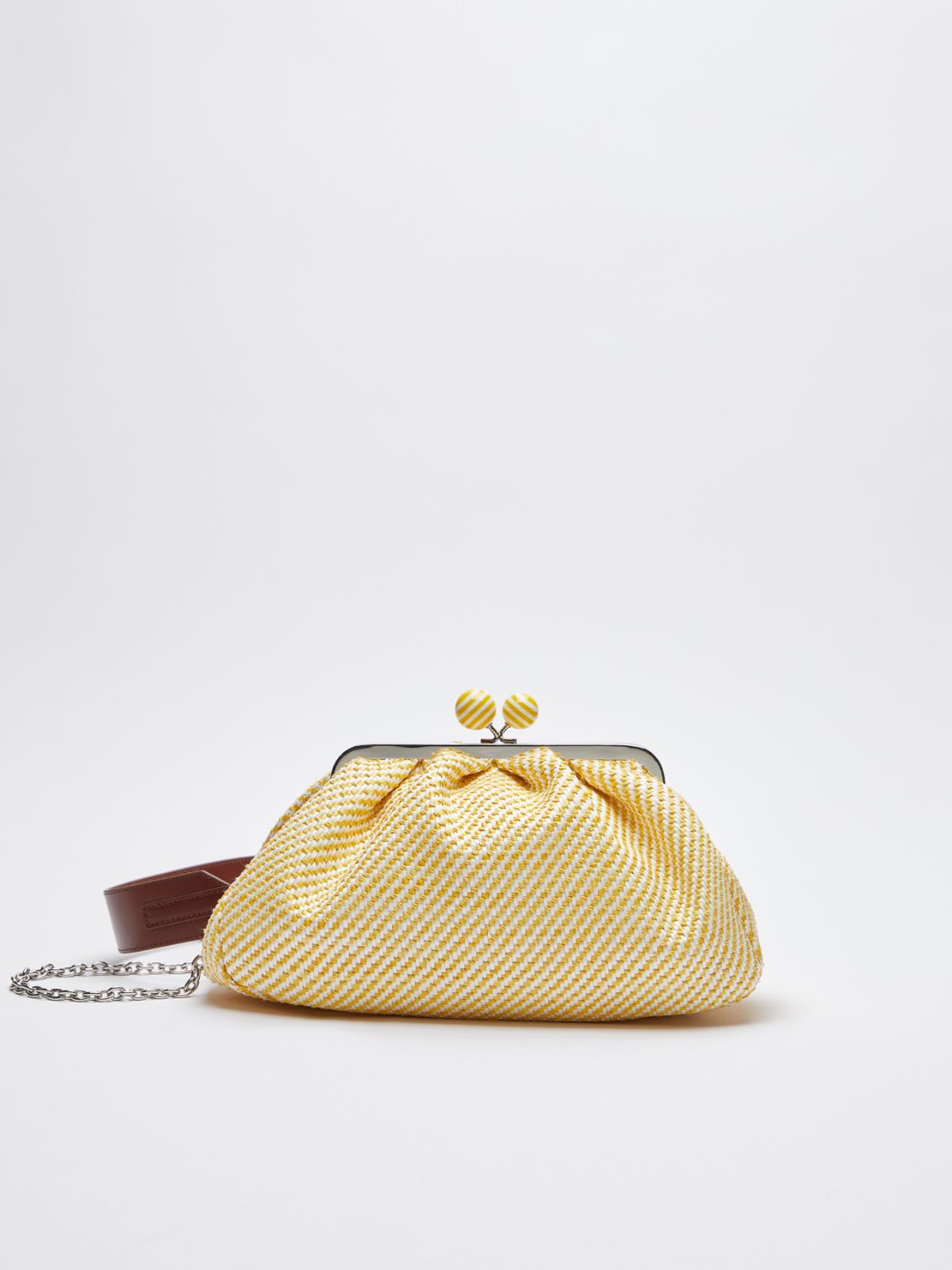 Medium Pasticcino Bag in raffia, yellow | Weekend Max Mara
