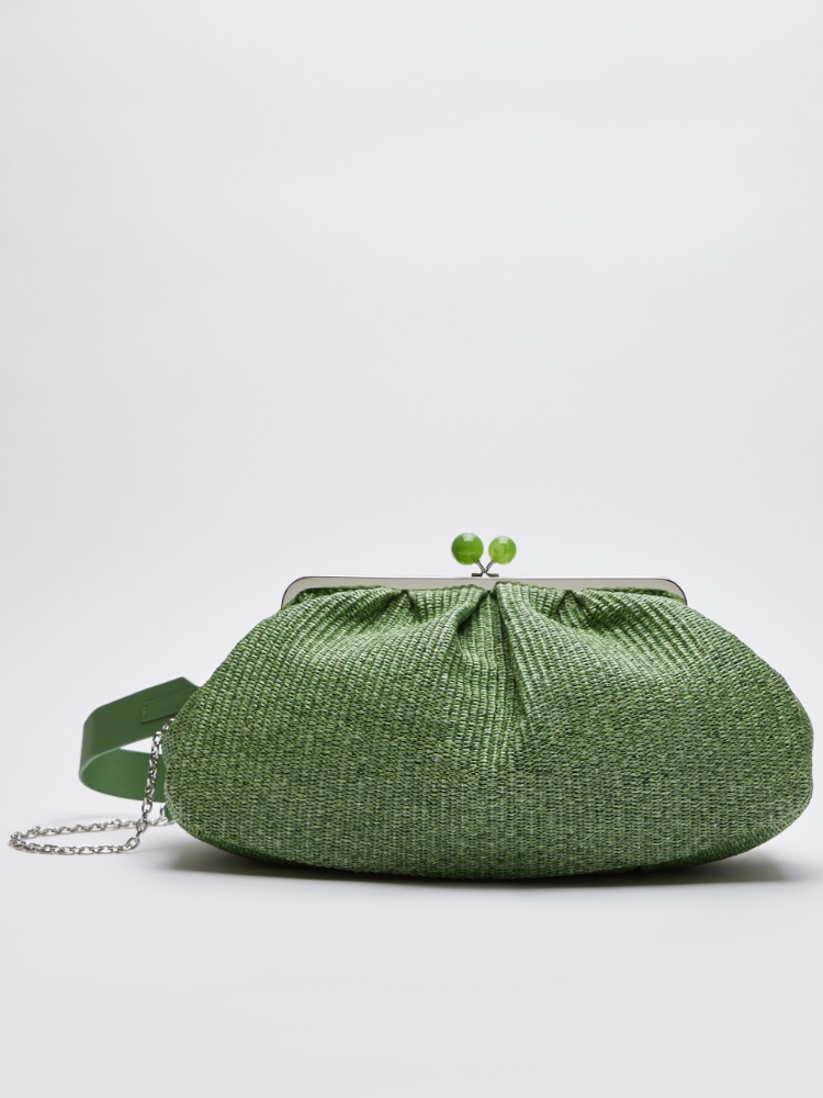 Large Pasticcino Bag in raffia - GREEN - Weekend Max Mara