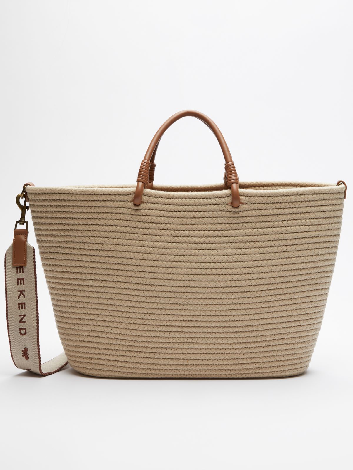 Shopper bag in printed cotton - TOBACCO - Weekend Max Mara - 3